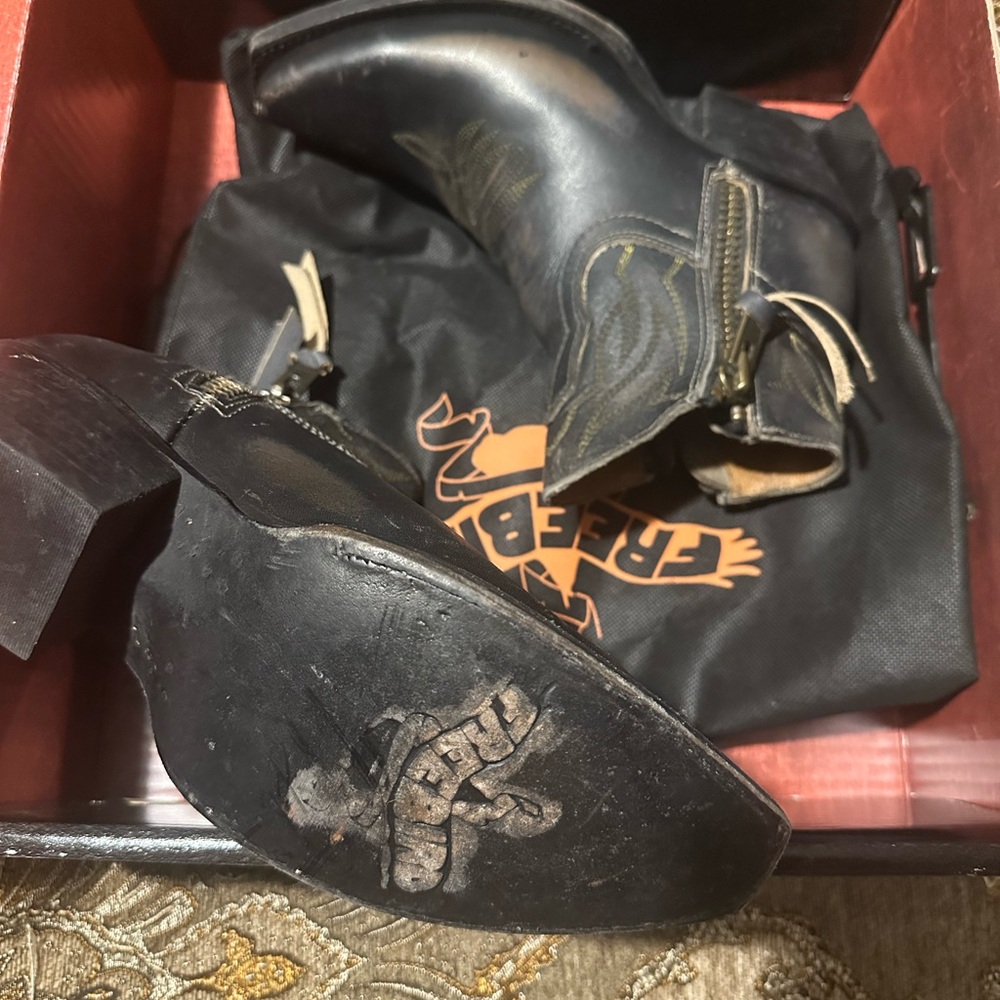 Black Leather Cowboy Boots